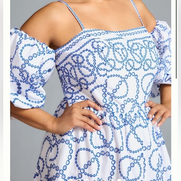By Anthropologie Puff-Sleeve Eyelet Dress - Picture 7 of 13